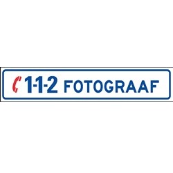 Autobord 112 FOTOGRAAF magneet 25x5cm